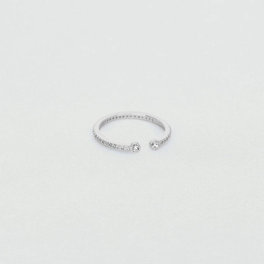 Bague Fine UNIQUE - Cristal / Argenté 3 Bague Fine UNIQUE - Cristal / Argenté