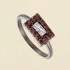 Bague Fine SYBIL - Cristal / Gun -Bagues Magasin 02220345 852 52 01