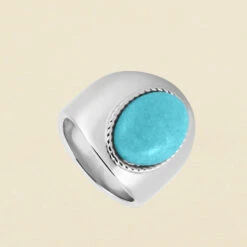 Bague Large ALOHA - Turquoise / Argenté