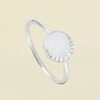 Bague Fine MOONNACRE - Nacre / Argenté -Bagues Magasin 02220484 861 52 01