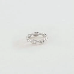 Bague Fine ETREINTE - Cristal / Argenté