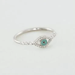 Bague Fine LUCKY EYE - Turquoise / Argenté