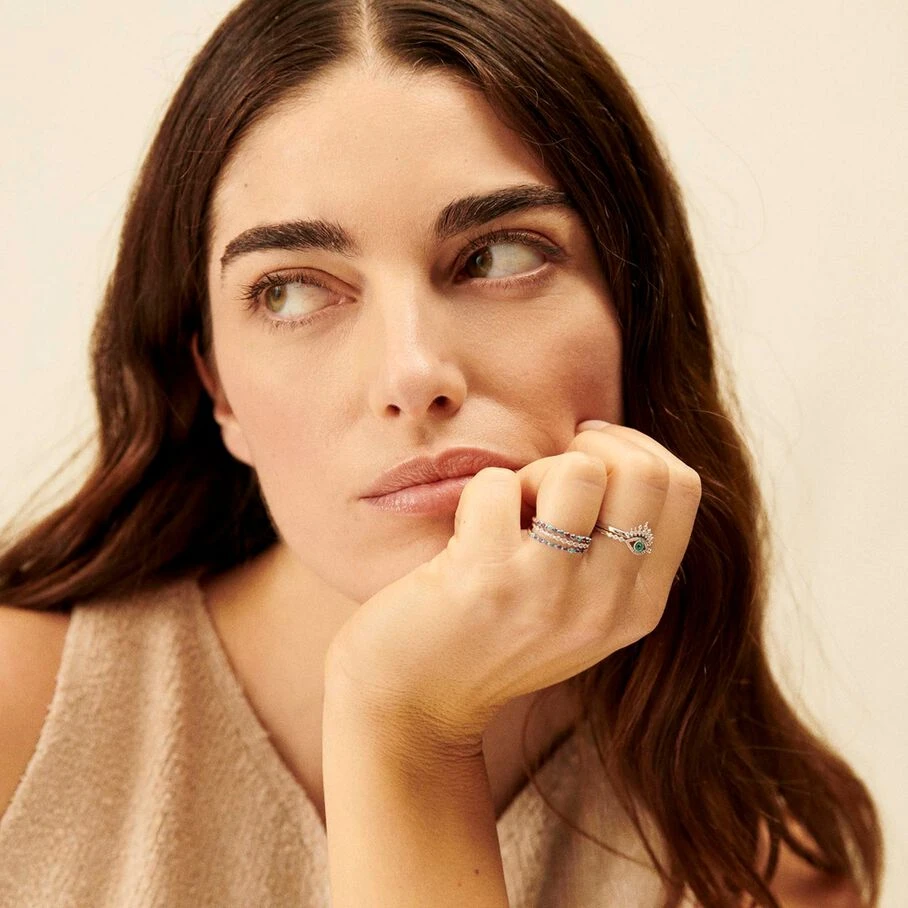 Bague Fine LUCKY EYE - Turquoise / Argenté 4 Bague Fine LUCKY EYE - Turquoise / Argenté – Image 2