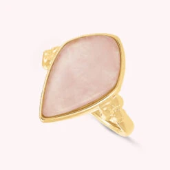 Bague Fine MOON - Quartz Rose