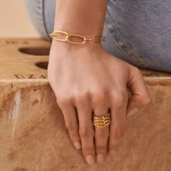 Bague Large MINUIT - Doré -Bagues Magasin 02280033 157 52 M2