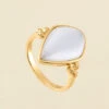 Bague Fine CREPUSCULE - Blanc / Doré -Bagues Magasin 02280241 094 52 01