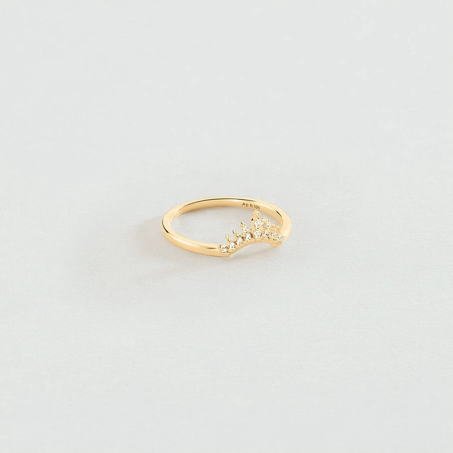 Bague Fine LUCKY EYE - Cristal / Doré 2 Bague Fine LUCKY EYE - Cristal / Doré