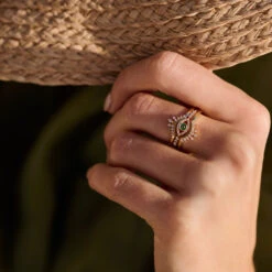 Bague Fine LUCKY EYE - Cristal / Doré 6 Bague Fine LUCKY EYE - Cristal / Doré -Bagues Magasin 02290028 137 52 M2