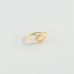 Bague Fine GEMINI - Cristal / Doré