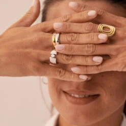 Bague Large SOUL - Doré -Bagues Magasin 02290036 157 52 M2