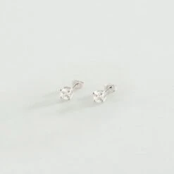 Boucles D'oreilles Puces SOL - Cristal / Argenté