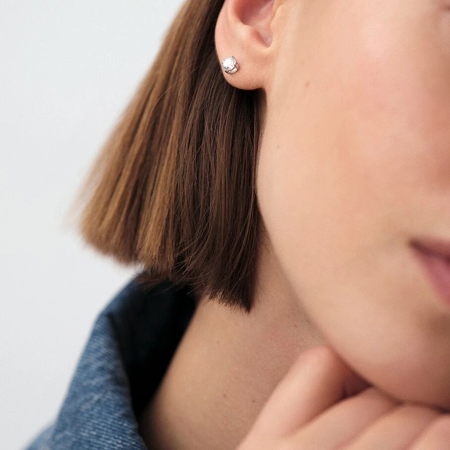 Boucles D'oreilles Puces SOL - Cristal / Argenté 4 Boucles D'oreilles Puces SOL - Cristal / Argenté – Image 2