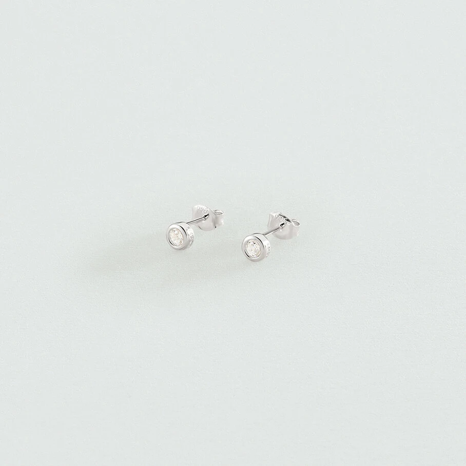 Boucles D'oreilles Puces BRILLANT - Cristal / Argenté 3 Boucles D'oreilles Puces BRILLANT - Cristal / Argenté