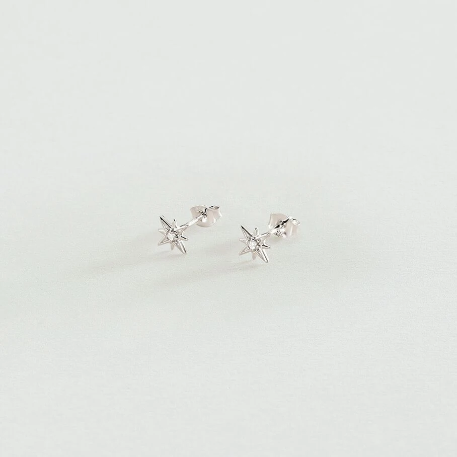 Boucles D'oreilles Puces OURSE - Cristal / Argenté 3 Boucles D'oreilles Puces OURSE - Cristal / Argenté