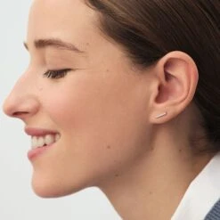 Boucles D'oreilles Puces BARSHINE - Cristal / Argenté -Bagues Magasin 02320642 136 TU M1