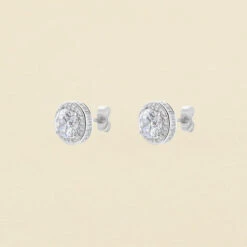 Boucles D'oreilles Puces IMPERIAL - Cristal / Argenté