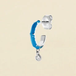 Piercing Créole JUNGLY - Bleu / Argenté