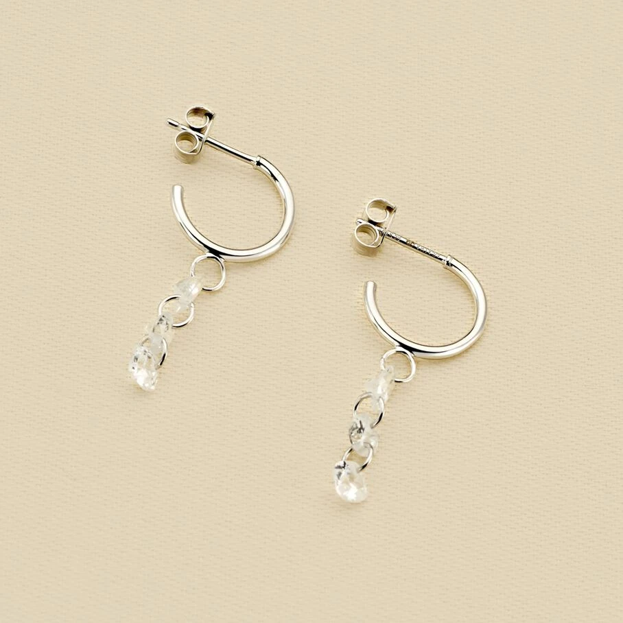 Créoles PETILLE - Cristal / Argenté 3 Créoles PETILLE - Cristal / Argenté