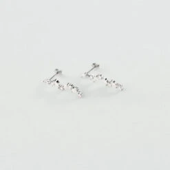 Boucles D'oreilles Pendantes PLEIADES - Cristal / Argenté