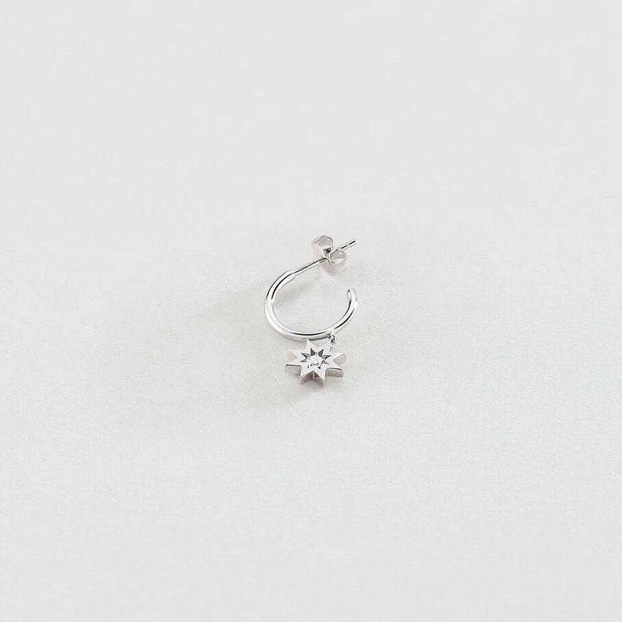 Piercing Créole BIG STAR - Cristal / Argenté 3 Piercing Créole BIG STAR - Cristal / Argenté