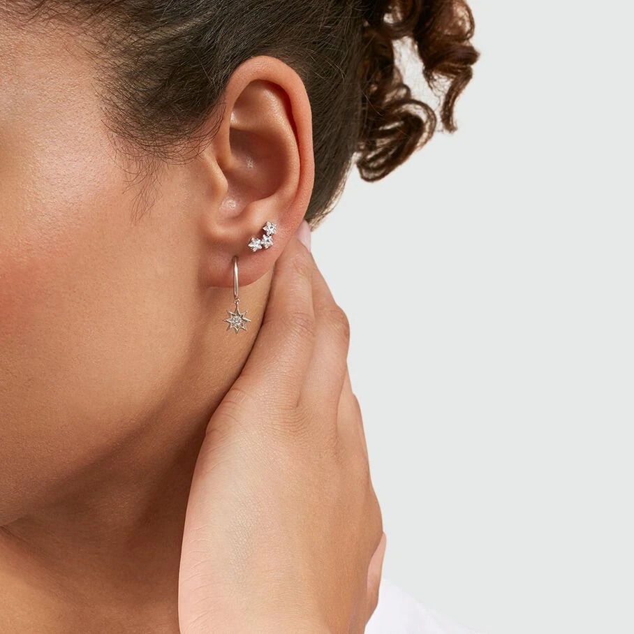 Piercing Créole BIG STAR - Cristal / Argenté 4 Piercing Créole BIG STAR - Cristal / Argenté – Image 2