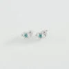 Boucles D'oreilles Puces LUCKY EYE - Turquoise / Argenté -Bagues Magasin 02321269 650 TU 01