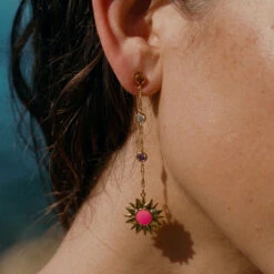 Boucles D'oreilles Pendantes RODEO - Multicolore / Doré -Bagues Magasin 02380431 256 TU M2