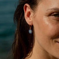 Boucles D'oreilles Pendantes CYCLADES - Bleu / Doré -Bagues Magasin 02381228 109 TU M2