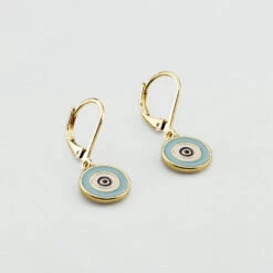 Boucles D'oreilles Pendantes CYCLADES - Turquoise / Doré