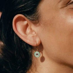 Boucles D'oreilles Pendantes CYCLADES - Turquoise / Doré -Bagues Magasin 02381228 731 TU M2