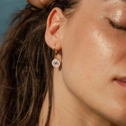 Boucles D'oreilles Pendantes CYCLADES - Rose Pâle/ Doré -Bagues Magasin 02381228 895 TU M2