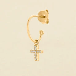 Piercing Créole CRIOCRUZ - Cristal / Doré