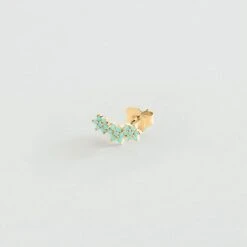 Piercing Puce TRIOFLOR - Turquoise / Doré