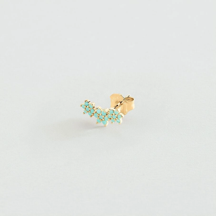 Piercing Puce TRIOFLOR - Turquoise / Doré 3 Piercing Puce TRIOFLOR - Turquoise / Doré