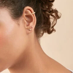 Piercing Ear Cuff PAVE - Cristal / Doré -Bagues Magasin 02390098 137 TU M2