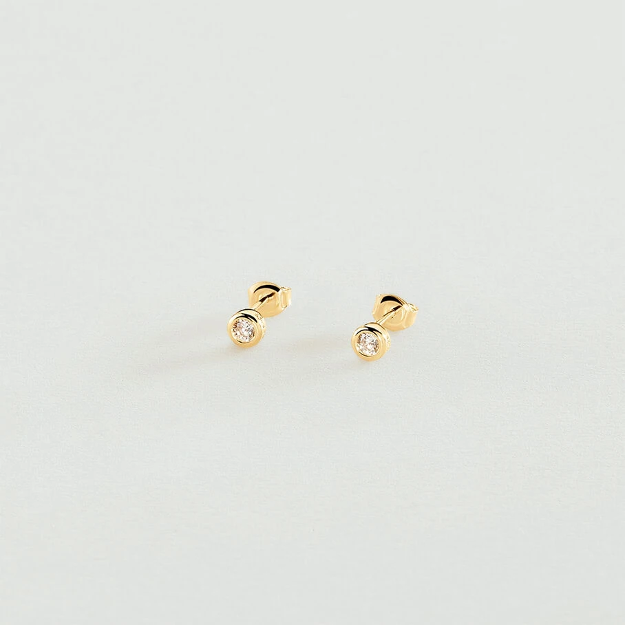 Boucles D'oreilles Puces BRILLANT - Cristal / Doré 3 Boucles D'oreilles Puces BRILLANT - Cristal / Doré