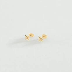 Boucles D'oreilles Puces OURSE - Cristal / Doré