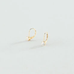 Boucles D'oreilles Pendantes SOL - Cristal / Doré