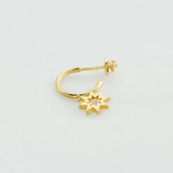 Piercing Créole BIG STAR - Cristal / Doré