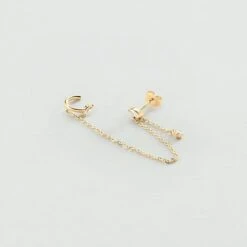 Piercing Ear Cuff AMAS - Cristal / Doré