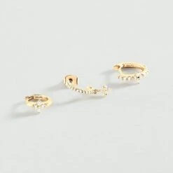 Piercing Créole MIX& MATCH - Cristal / Doré