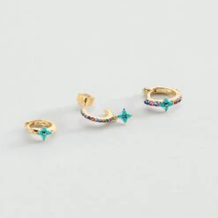 Piercing Créole MIX& MATCH - Multicolore / Doré