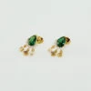 Boucles D'oreilles Pendantes ASTRE - Vert / Doré -Bagues Magasin 02390786 658 TU 01