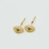 Boucles D'oreilles Pendantes LUCKY EYE - Vert / Doré -Bagues Magasin 02390791 658 TU 01