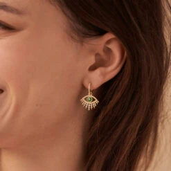 Créoles LUCKY EYE - Vert / Doré -Bagues Magasin 02390792 658 TU M1