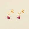 Boucles D'oreilles Puces BEGUIN - Rouge / Doré -Bagues Magasin 02390793 324 TU 01