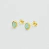 Boucles D'oreilles Puces ATMA - Amazonite/ Jaune -Bagues Magasin 02390798 780 TU 01