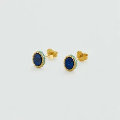 Boucles D'oreilles Puces ATMA - Lapis/ Bleu