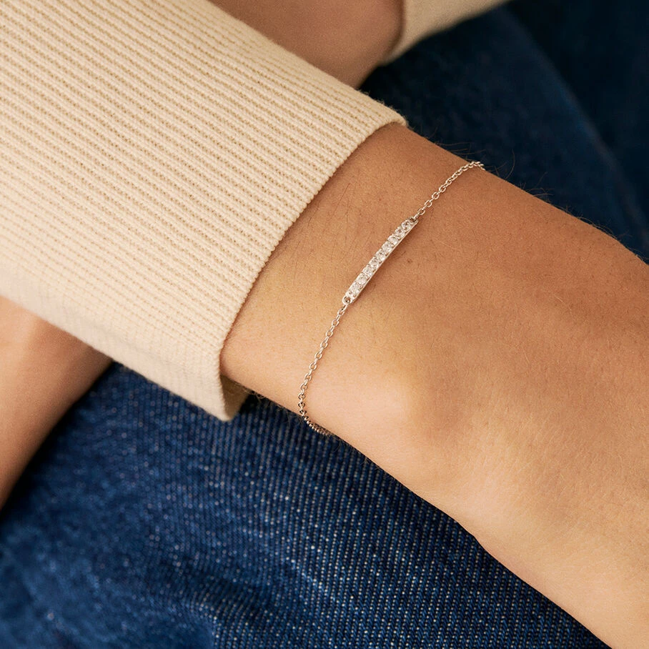 Bracelet Souple BARSHINE - Cristal / Argenté 4 Bracelet Souple BARSHINE - Cristal / Argenté – Image 2