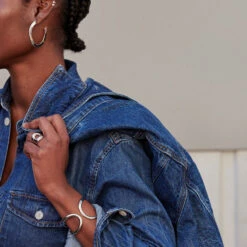 Manchette LINES - Argenté -Bagues Magasin 02420632 050 TU M2